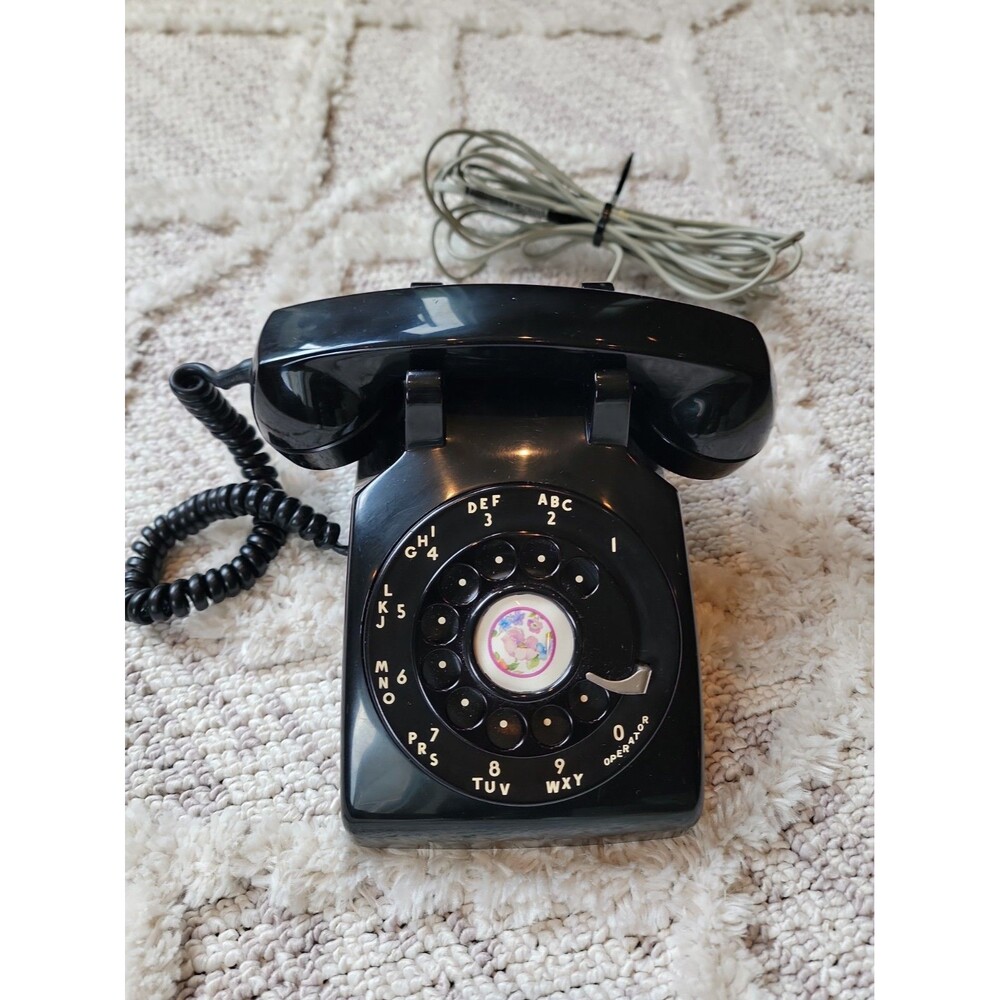 Vintage Western Electric Black Rotary Dial Desk Telephone 500DM Untested